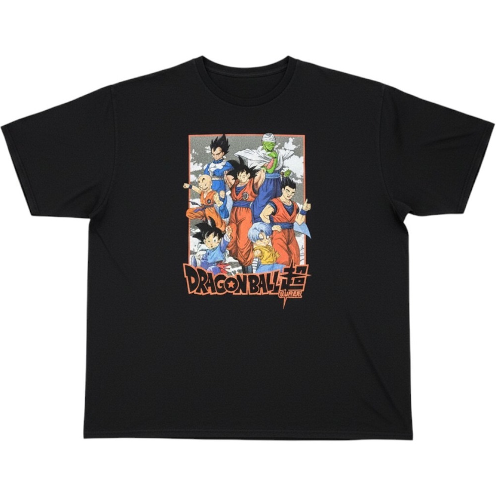 Dragon Ball Super Mens 3XL T-Shirt Black Anime Graphic Tee Goku Vegeta Piccolo